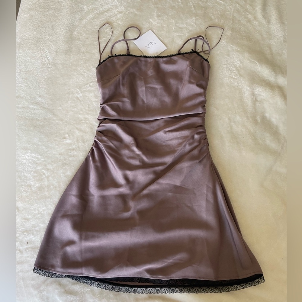 Nia The brand The Honor mini slip dress in mauve